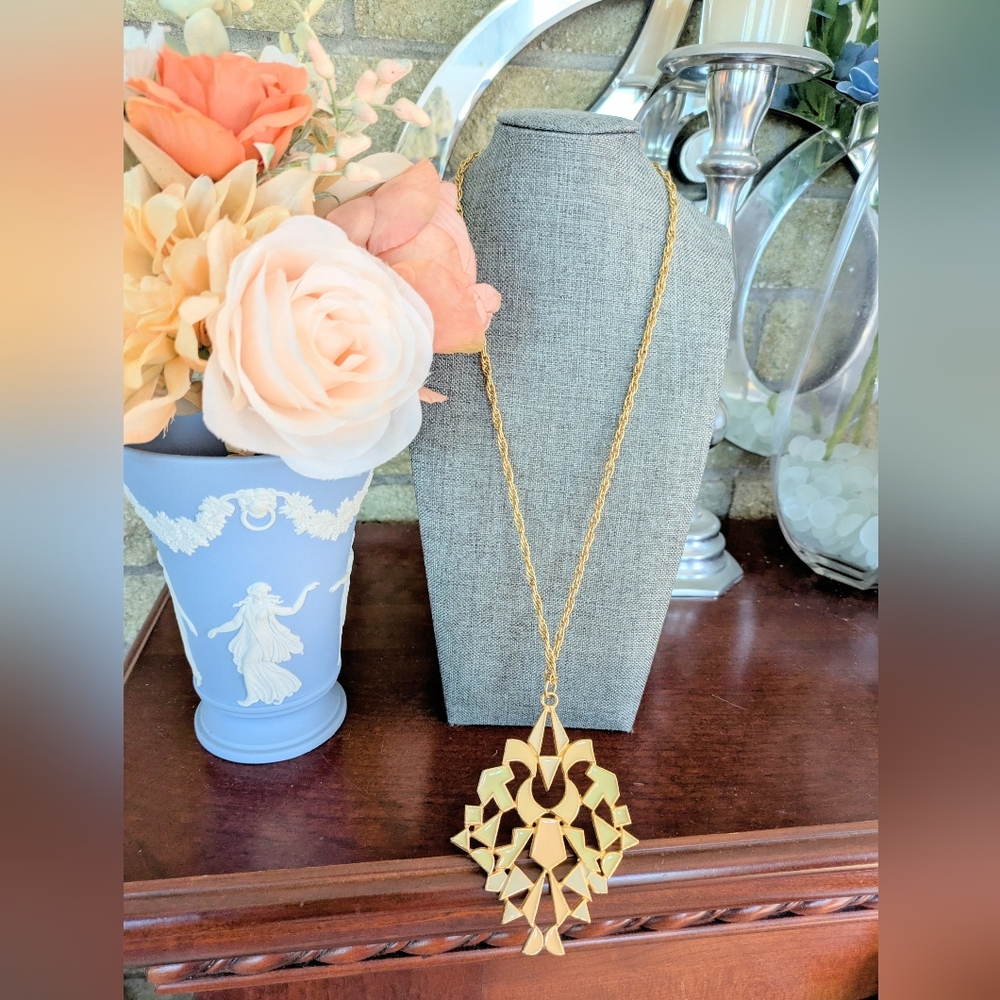 Abstract Enameled Statement Necklace - image 1